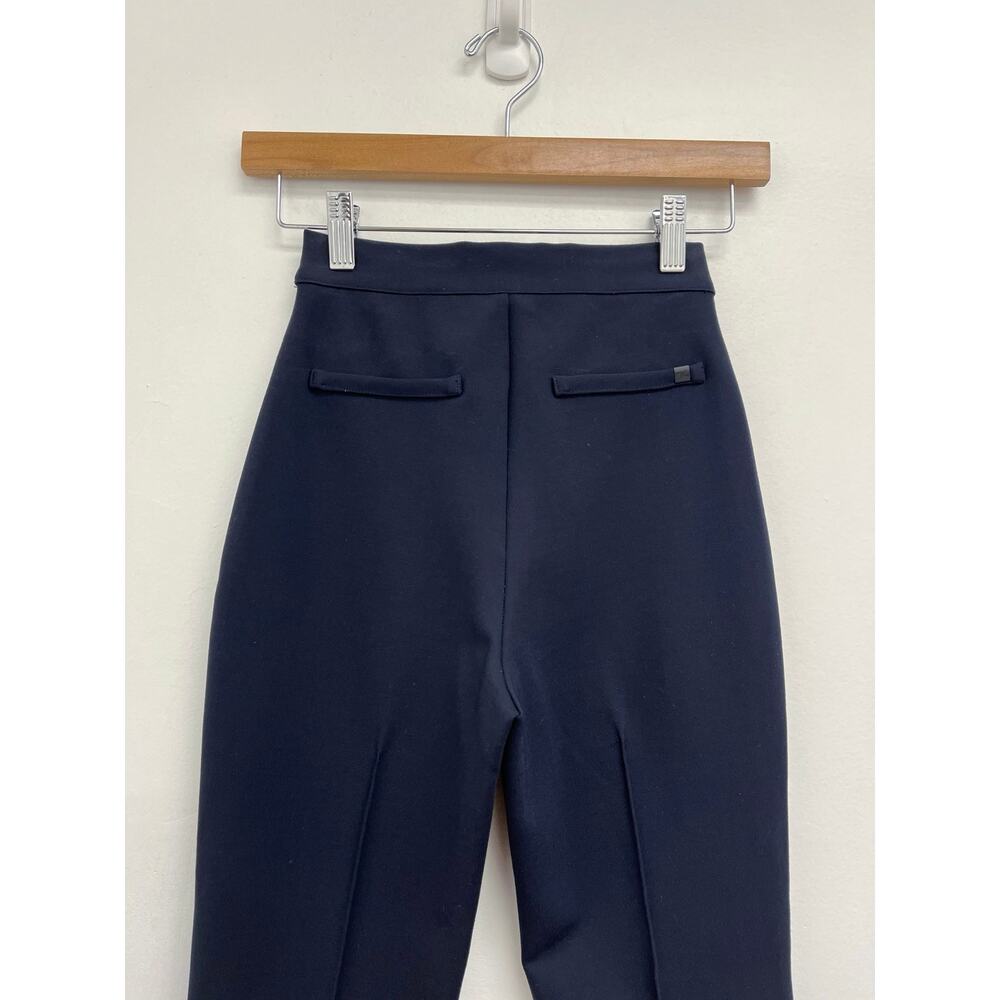 Grey/Ven Porterfield High Rise Pintuck Pull-On Stretch Career Ankle Flare PantXS - Picture 6 of 13